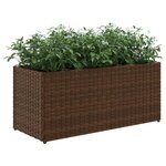 vidaXL Jardinière avec 2 pots marron 72x30x32 cm résine tressée