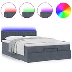 vidaXL Cadre de lit ottoman avec matelas gris foncé 140x200 cm velours