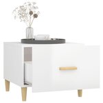 vidaXL Tables basses 2 Pièces blanc brillant 50x50x40cm bois d'ingénierie