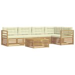 vidaXL Ensemble de canapés d'extérieur 6 pc Blanc et crème Polyester