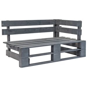 vidaXL Banc d'angle palette de jardin bois gris