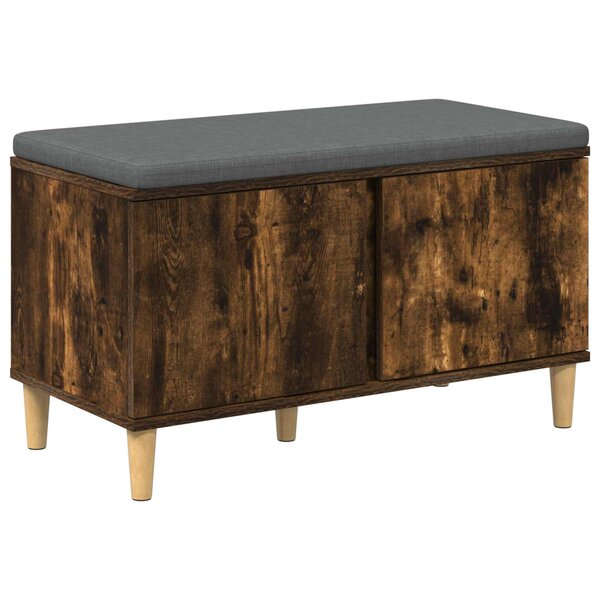 vidaXL Banc d'entrée avec coussin Chêne fumé 80 x 38 x 46 cm
