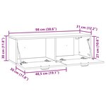 vidaXL Meuble TV mural 98 x 31 x 30 cm Chêne artisanal