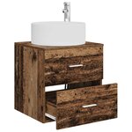 vidaXL Vanité de lavabo mural Bois ancien 49 5 x 44 5 x 65 5 cm