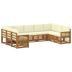 vidaXL Ensemble de canapés d'extérieur 7 pc Naturel et Crème