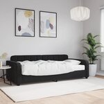 vidaXL Lit de jour avec matelas noir 90x200 cm velours