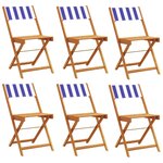 vidaXL Chaises de jardin pliantes lot de 6 tissu et bois massif