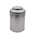 Boîte à thé/café ronde diamètre 9 cm  fer blanc vernis alimentaire  hauteur 13 cm