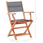 vidaXL Chaises pliables de jardin 2 Pièces Gris Eucalyptus et textilène