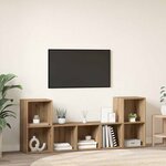vidaXL Meuble TV 3 Pièces Marron 107 x 35 x 37 cm Bois d'ingénierie