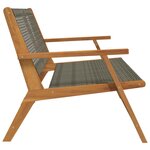 vidaXL Mobilier de jardin Gris 122 x 78 x 73cm Bois d'acacia massif