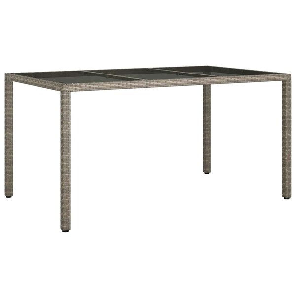 vidaXL Table de jardin pour repas Gris 150 x 90 x 75 cm Poly rotin