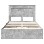vidaXL Lit de Rangement Gris béton 135 x 190 cm Bois d'ingénierie