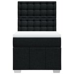 vidaXL Sommier à lattes de lit avec matelas Noir 90x200 cm Tissu