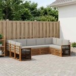 vidaXL Ensemble de canapé d'angle 7 Pièces Naturel et gris clair