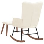 vidaXL Chaise à bascule avec repose-pied Blanc crème Velours