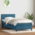 vidaXL Sommier à lattes de lit et matelas bleu foncé 80x220 cm velours