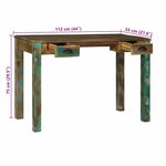 vidaXL Bureau 112x55x76 cm en bois récupéré