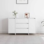 vidaXL Buffet avec tiroir Blanc 120 x 41 x 75 cm Bois d'ingénierie