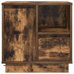vidaXL Table de chevet avec lumières LED Chêne fumé 50x34 5x50 cm