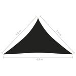 vidaXL Voile de parasol tissu oxford triangulaire 3 5x3 5x4 9 m noir