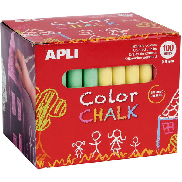Craies Couleurs Assorties Ø 9mm 100 pièces