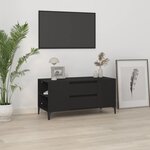 vidaXL Meuble TV Noir 102x44 5x50 cm Bois d'ingénierie