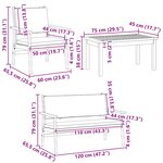 vidaXL Ensemble de canapé de jardin 5 Pièces Marron Bois d'Acacia Massif