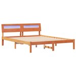 vidaXL Cadre de lit Marron cire 160 x 200 cm Bois massif en pin
