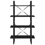 vidaXL Bibliothèque à 4 niveaux noir 80x30x140 cm bois d'ingénierie