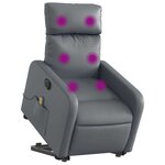 vidaXL Fauteuil inclinable de massage électrique gris similicuir