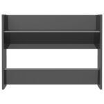 vidaXL Armoires à chaussures murales 2 Pièces gris brillant 80x18x60 cm