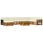 vidaXL Ensemble de canapés d'extérieur 9 Pièces Naturel et Crème