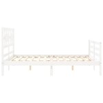 vidaXL Cadre de lit avec tête de lit blanc 160x200 cm bois massif