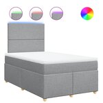 vidaXL Sommier à lattes de lit et matelas gris clair 120x190 cm tissu