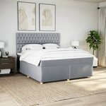 vidaXL Sommier à lattes de lit avec matelas Gris clair 180x200cm Tissu