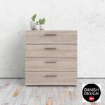 TVILUM Commode 4 tiroirs - Chene Truffe - L 80 x P 40 x H 68,5 cm - TYHJA