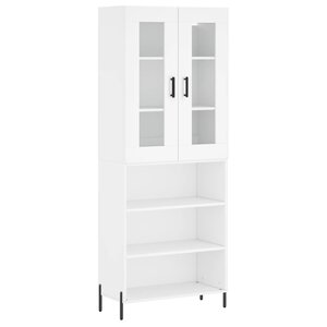 vidaXL Buffet haut Blanc 69 5x34x180 cm Bois d'ingénierie
