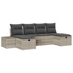 vidaXL Ensemble de canapé de jardin 6 Pièces Gris clair 55 x 62 x 69 cm