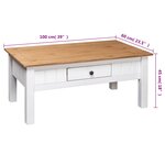 vidaXL Table basse Blanc 100x60x45 cm Pin massif Assortiment Panama