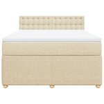 vidaXL Sommier à lattes de lit avec matelas Crème 160x200 cm Tissu