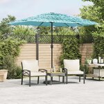 vidaXL Parasol de jardin avec mât en acier bleu 300x200x250 cm