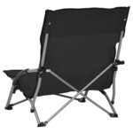 vidaXL Chaises de plage pliables lot de 2 Noir Tissu