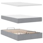 vidaXL Lit ottoman avec matelas gris clair 120x190 cm tissu