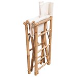 vidaXL Chaise pliable lot de 2 Bambou et toile