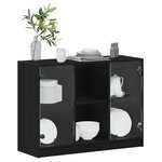vidaXL Buffet Chêne noir 102 x 37 x 75 5 cm Bois d'ingénierie