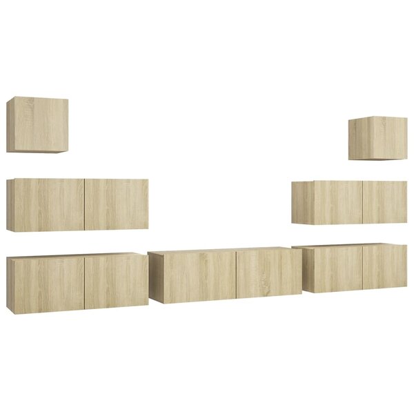 vidaXL Ensemble de meuble TV 7 Pièces Chêne sonoma Bois d'ingénierie