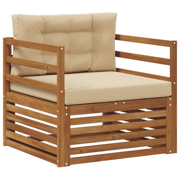 vidaXL Canapé d’extérieur Bois d'acacia massif et polyester