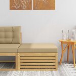 vidaXL Pouf d'Extérieur Bois d'Acacia Massif Blanc