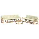 vidaXL Ensemble de canapés d'extérieur 9 Pièces Blanc et crème